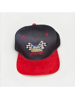 TC Vintage Auto Value Racing Snapback Hat Black Red One Size